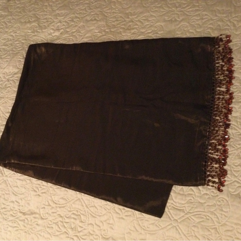 Dream On-Elegant Luxury Brown Beaded Bed 56” Pillow Cover